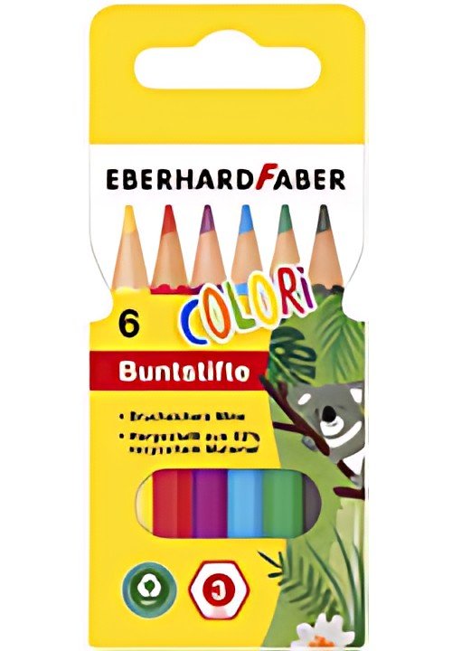 EBERHARD FABER Crayon de couleur COLORI, court, étui de 6