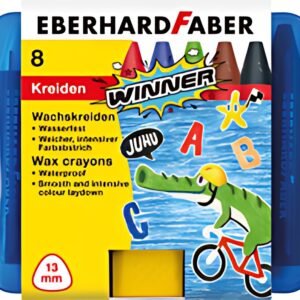 EBERHARD FABER Craie de cire triangulaire WINNER, étui de 8