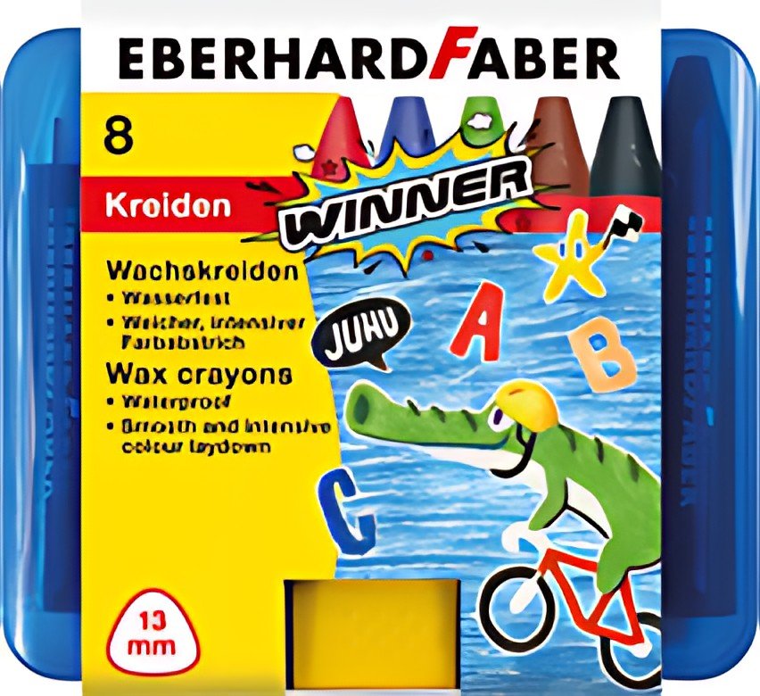 EBERHARD FABER Craie de cire triangulaire WINNER, étui de 8