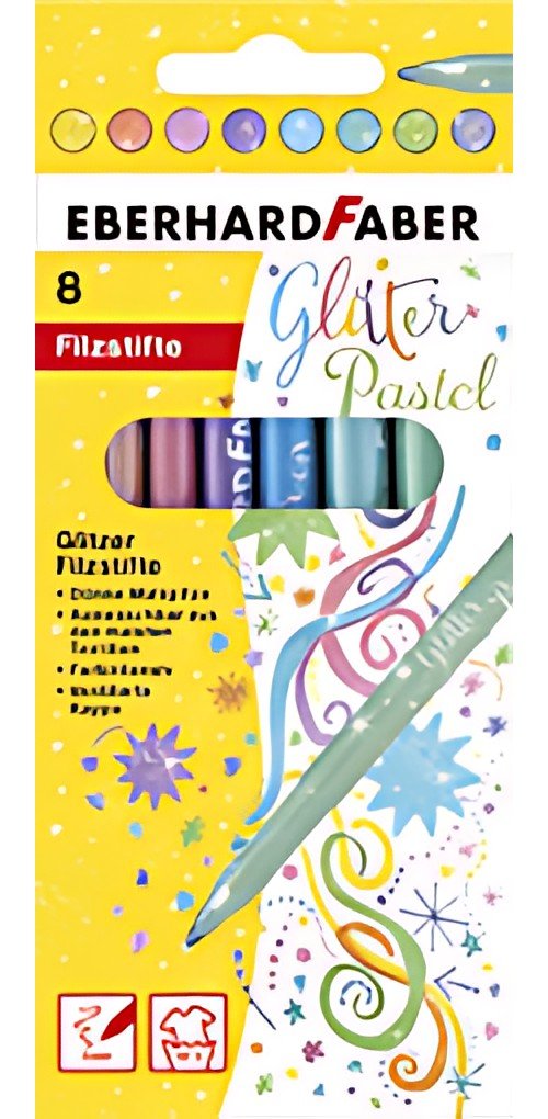 EBERHARD FABER Feutre à paillettes pastel, étui carton de 8