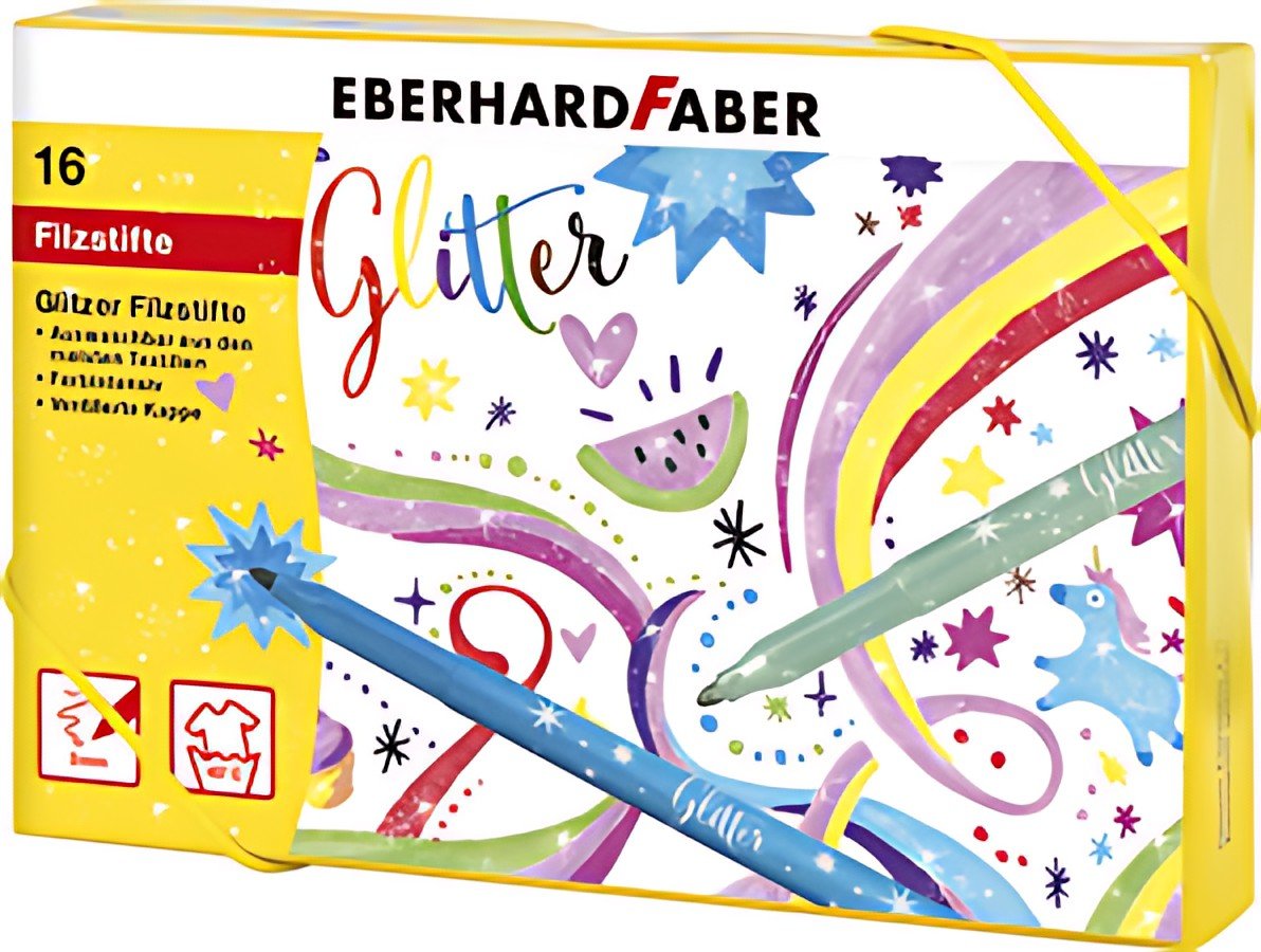 EBERHARD FABER Feutre à paillettes, carton cadeau de 16