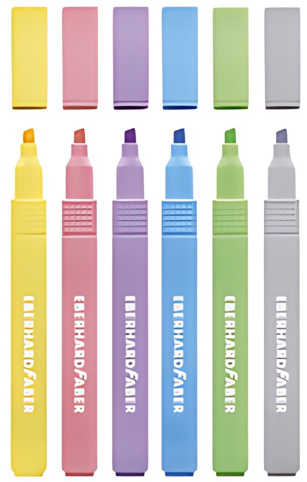 EBERHARD FABER Surligneur Slim, étui de 6, couleurs pastel
