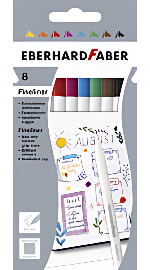 EBERHARD FABER Feutre pointe fine, étui en carton de 8