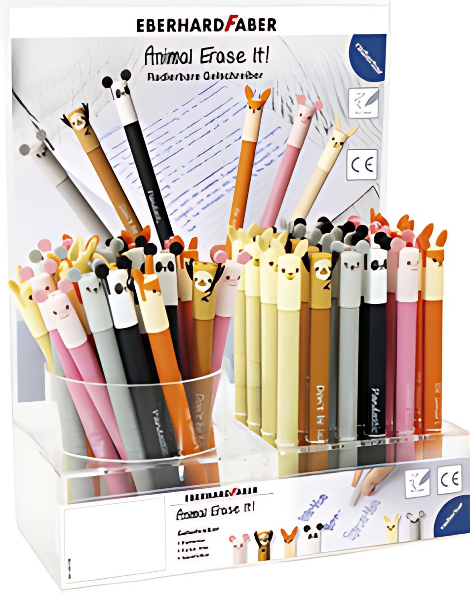 EBERHARD FABER Stylo encre gel Animal Erase it! présentoir