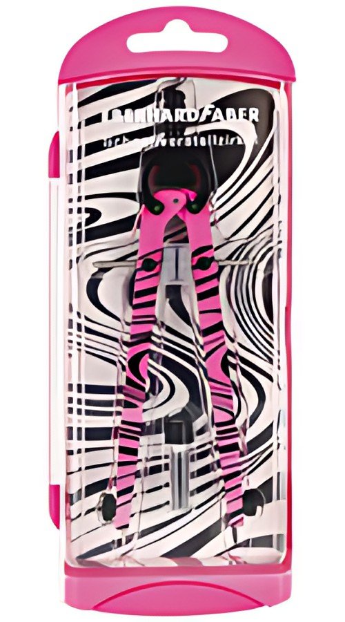 FABER-CASTELL Compas à réglage rapide, rose fluo / noir