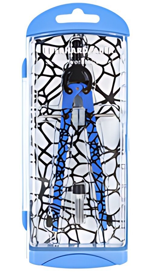 FABER-CASTELL Compas à réglage rapide, bleu fluo / noir