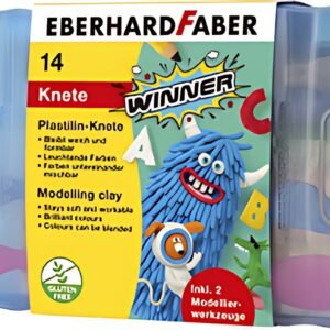 EBERHARD FABER Pâte à modeler WINNER, boîte plastique de 14