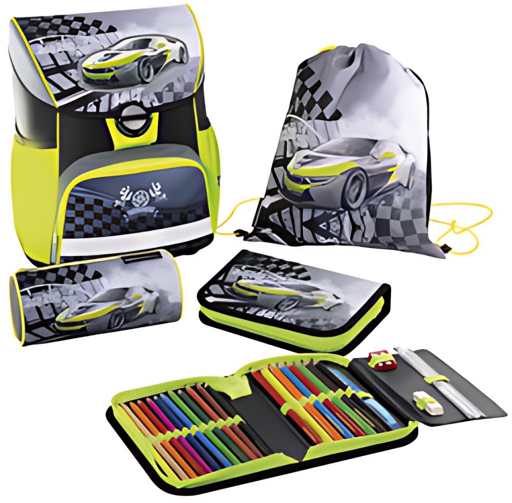 EBERHARD FABER Kit cartable EFAlino Race Car, 4 pièces
