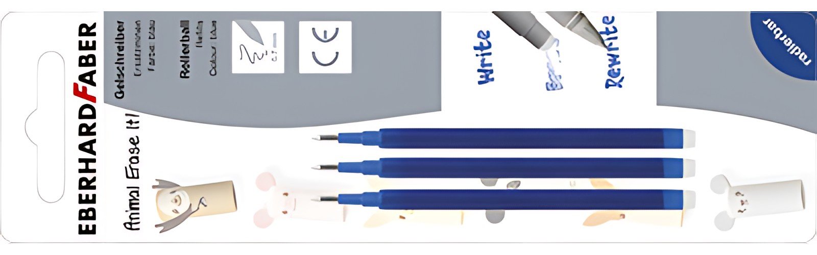 EBERHARD FABER Recharge pour stylo encre gel Animal Erase it