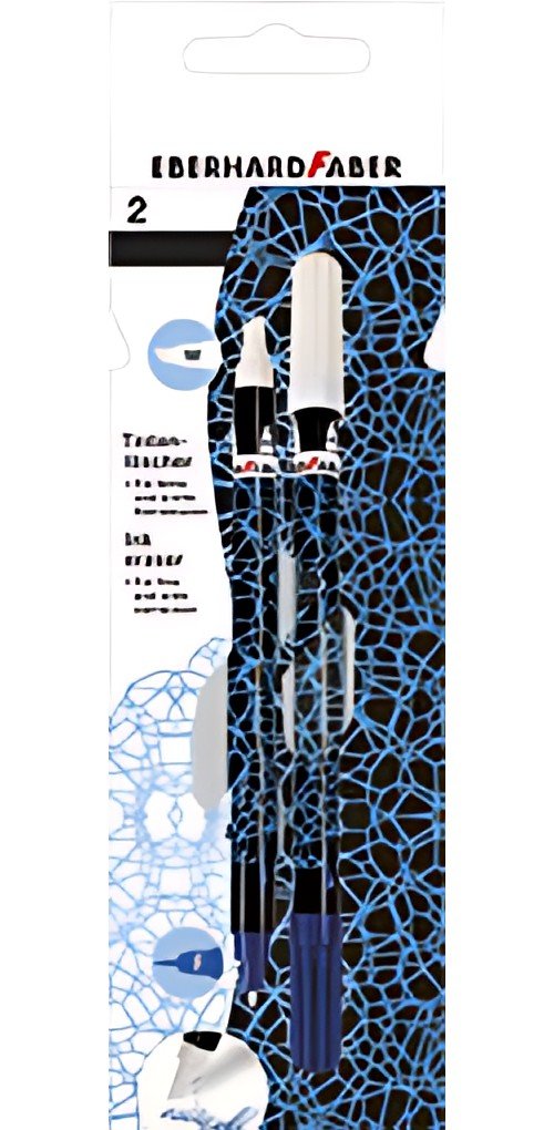 EBERHARD FABER Effaceur, blister de 2, bleu fluo / noir