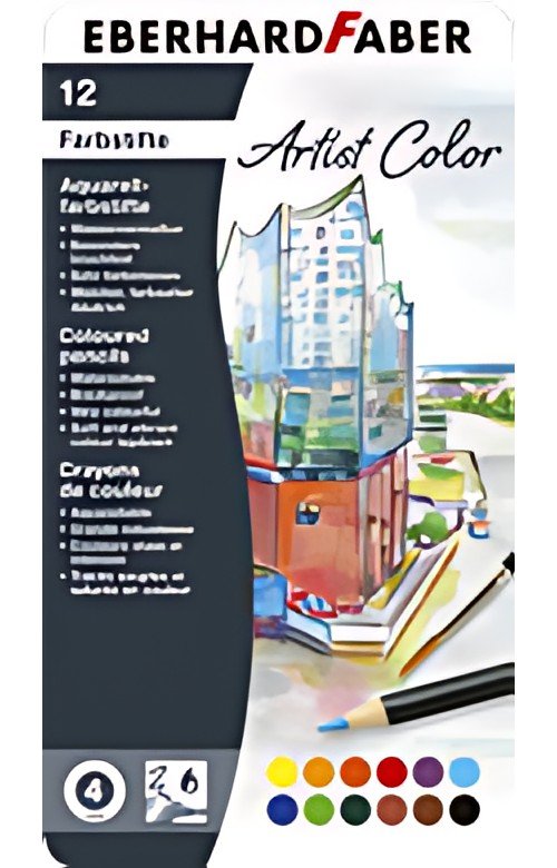 EBERHARD FABER Crayon aquarellable Artist Color, étui de 12