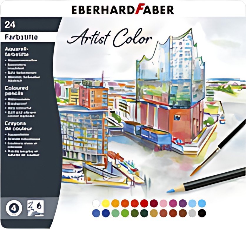 EBERHARD FABER Crayon aquarellable Artist Color, étui de 24
