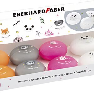 EBERHARD FABER Gomme en plastique Animal, présentoir de  8