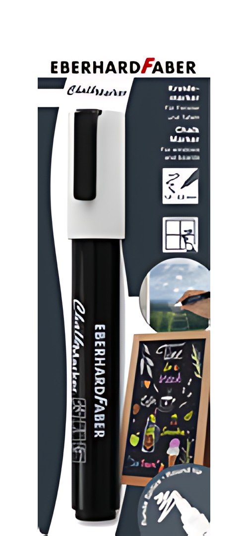 EBERHARD FABER Marqueur craie 1-2 mm, blister de 1, blanc