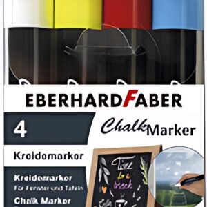 EBERHARD FABER Marqueur craie 1-2 mm, étui de 4, assorti