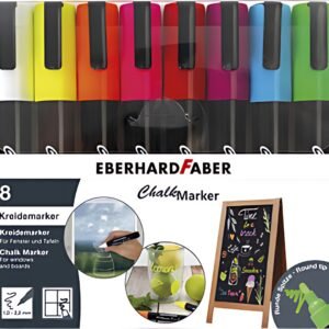EBERHARD FABER Marqueur craie 1-2 mm, étui de 8, assorti