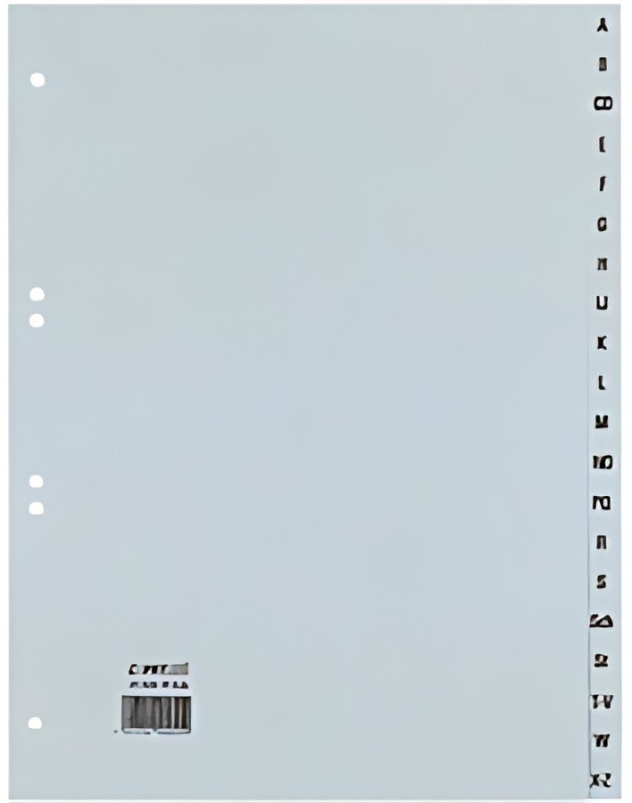 HETZEL Intercalaires en plastiques, A-Z, A4, PP, 20 touches