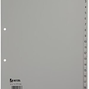 HETZEL Intercalaires en plastique, chiffres, A4, 1-20, PP