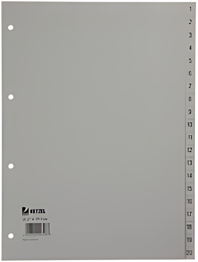 HETZEL Intercalaires en plastique, chiffres, A4, 1-20, PP