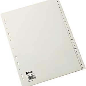 HETZEL Intercalaires en plastique, A-Z, A4, PP, gris, 20