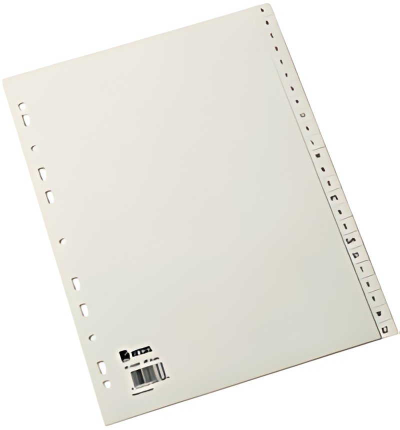 HETZEL Intercalaires en plastique, A-Z, A4, PP, gris, 20