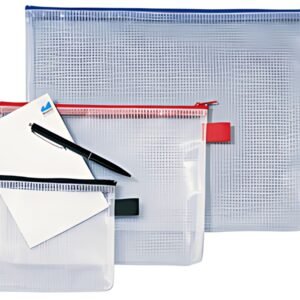 Rexel Sac à fermeture zip Mesh Bags, A6, PVC, noir