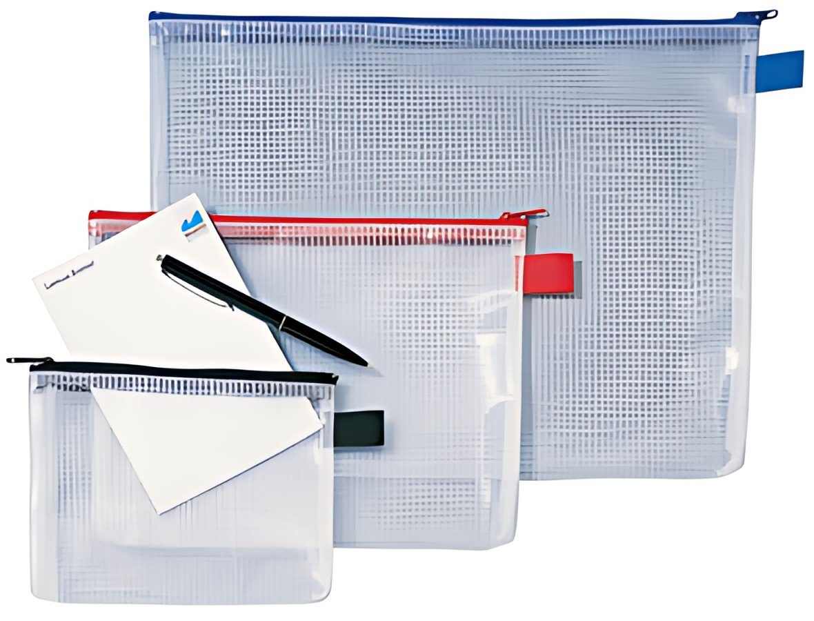 Rexel Sac à fermeture zip Mesh Bags, A4, PVC, noir