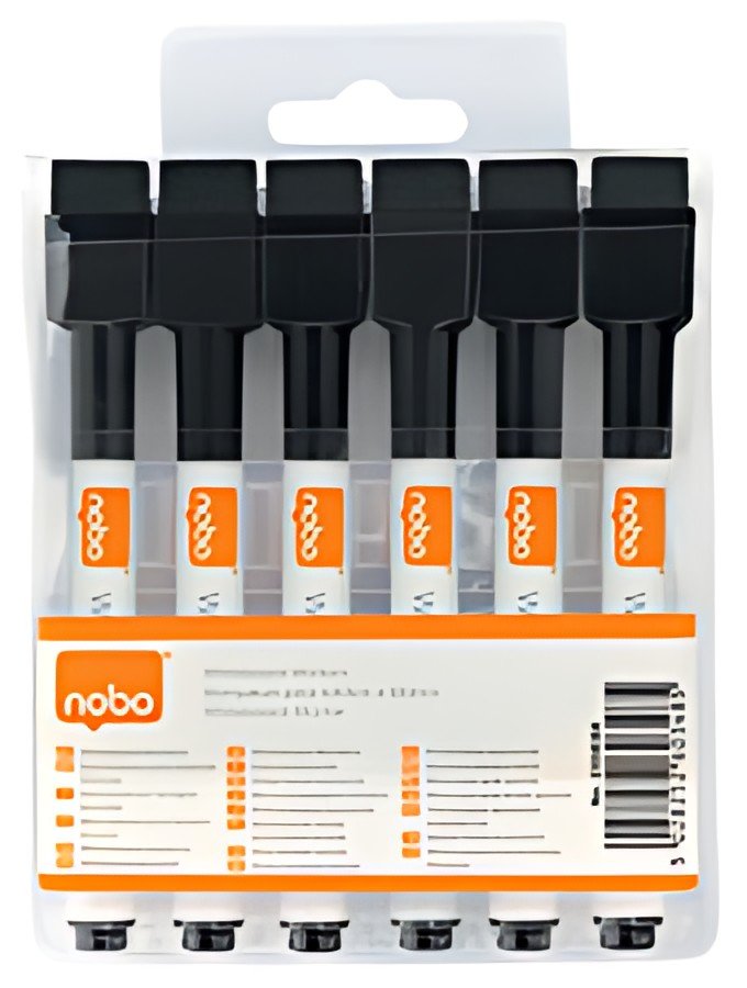 nobo Marqueur pour tableau blanc, set de 6, noir