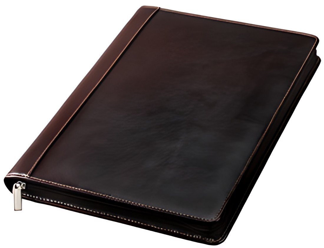 Alassio Conférencier "MONACO", A4, cuir, marron sombre