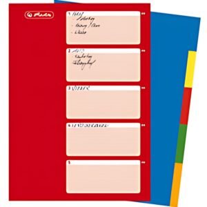 herlitz Intercalaires en plastique, uni, A4, 5 touches