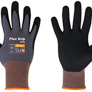 Bradas Gants de travail Flex Grip Sandy, noir/gris, L