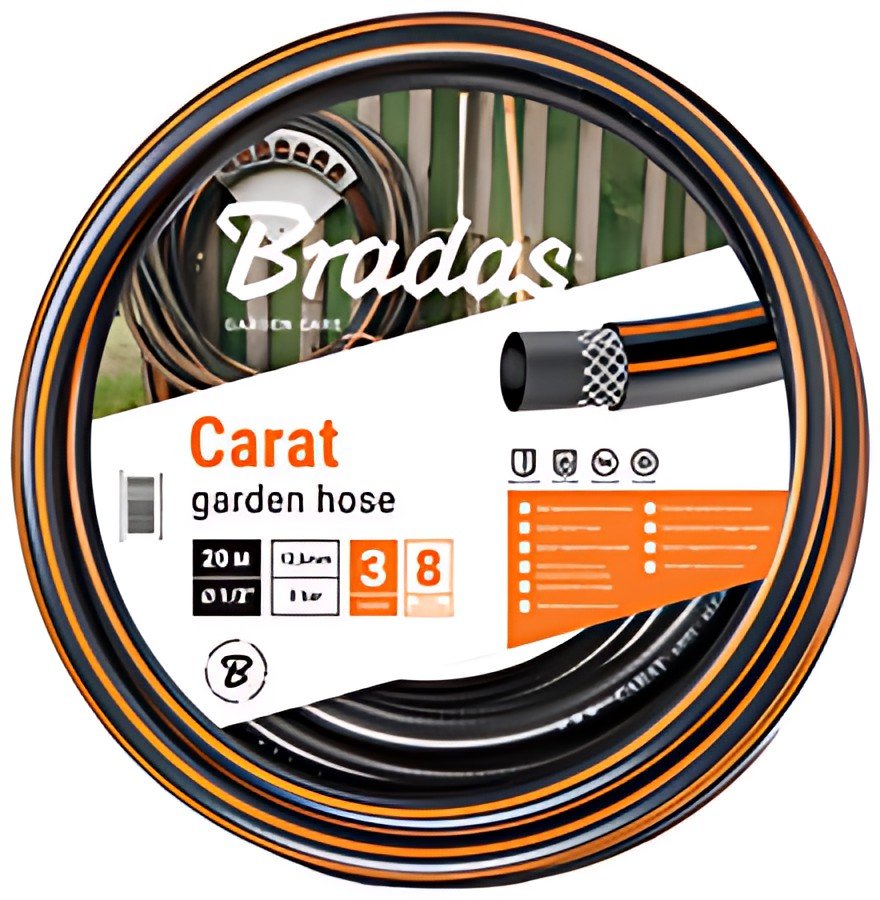 Bradas Tuyau d'arrosage CARAT, 1/2", noir/orange, 30 m