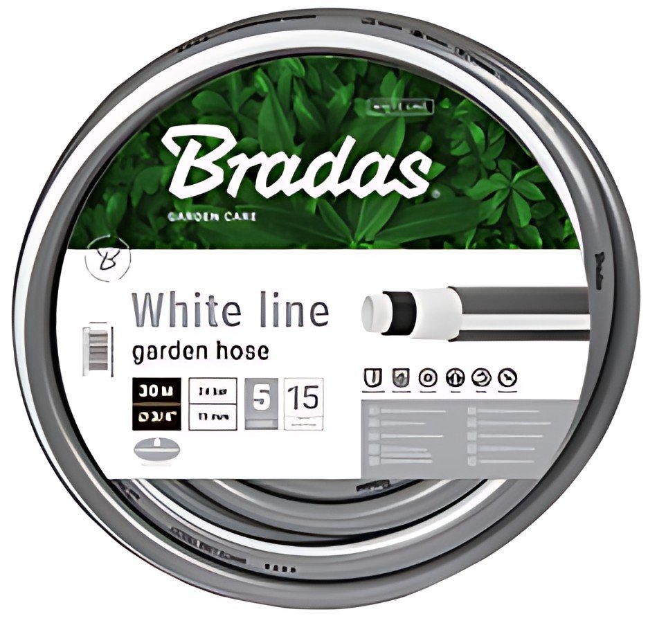 Bradas Tuyau d'arrosage WHITE LINE, 3/4", argent/blanc, 20 m