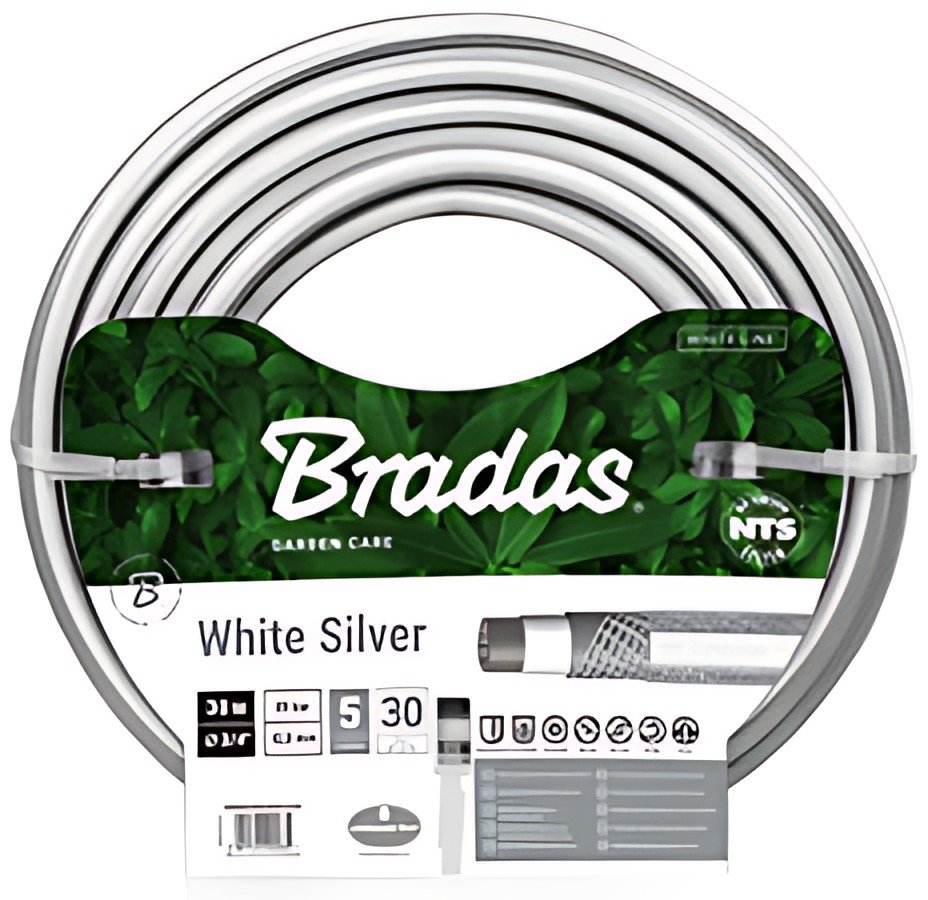 Bradas Tuyau d'arrosage NTS WHITE SILVER, 3/4", 50 m