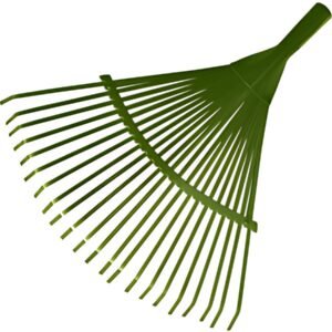 Bradas Balai à feuilles sans manche, métal, 22 dents, vert