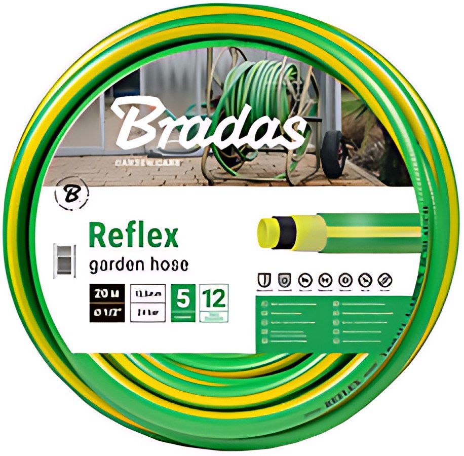 Bradas Tuyau d'arrosage REFLEX, 1/2", 50 m, vert/jaune