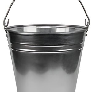 Bradas Seau en zinc, 7 litres, argent