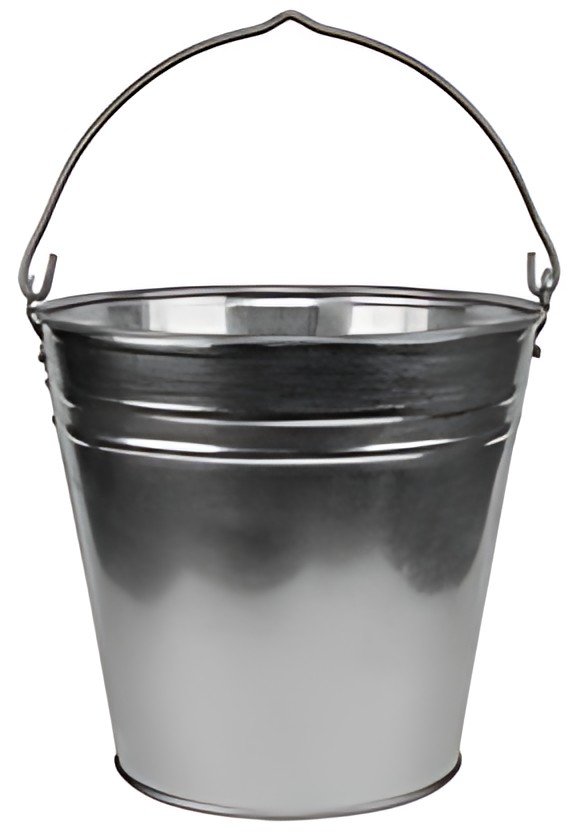 Bradas Seau en zinc, 7 litres, argent