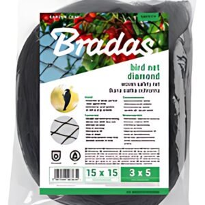 Bradas Filet de protection anti-oiseaux, 2 x 5 m, noir