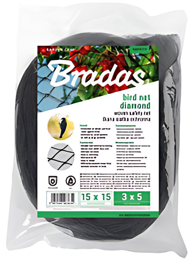 Bradas Filet de protection anti-oiseaux, 2 x 5 m, noir