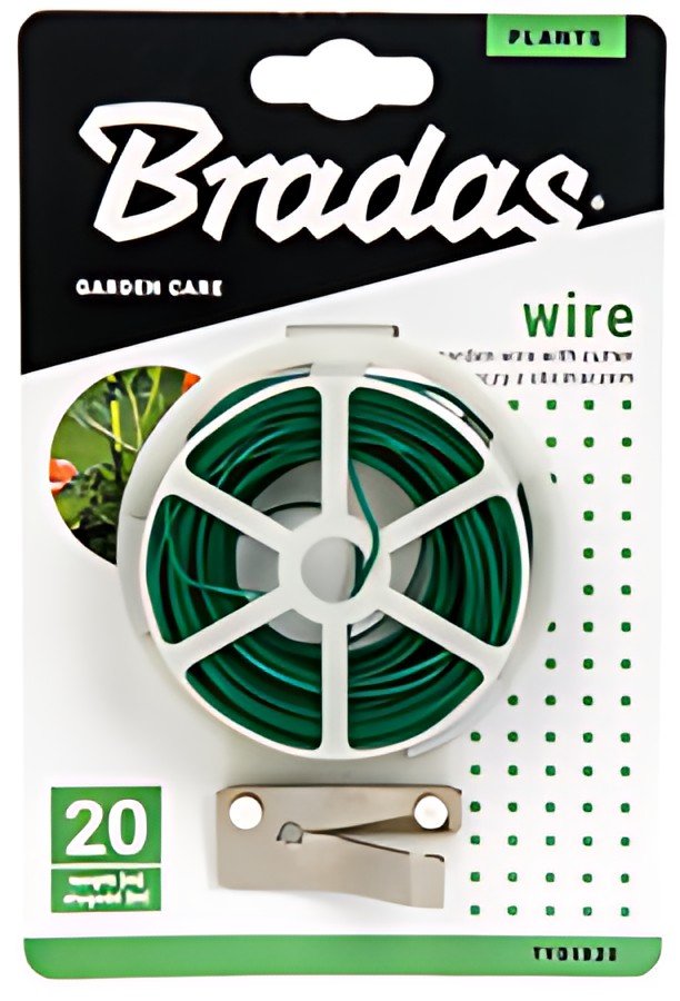 Bradas Fil de fer avec pince coupante, 30 m, vert