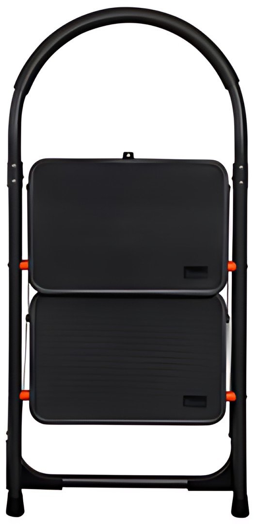 Bradas Escabeau pliable en acier, 2 niveaux, noir