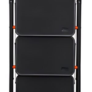 Bradas Escabeau pliable en acier, 3 niveaux, noir