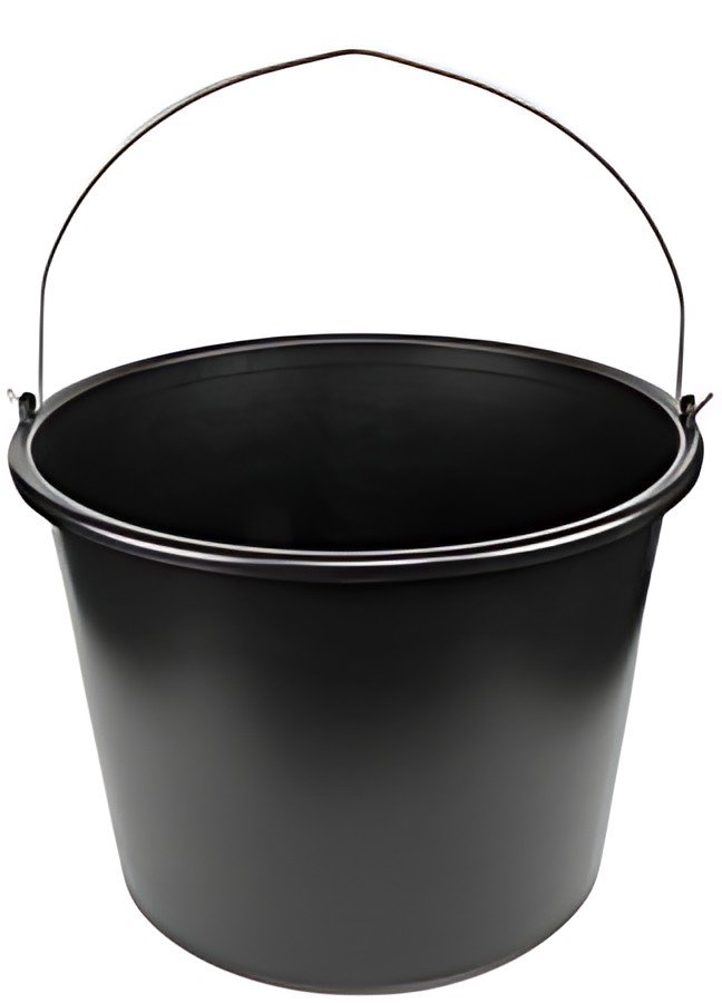 Bradas Seau, 16 litres, PVC, noir