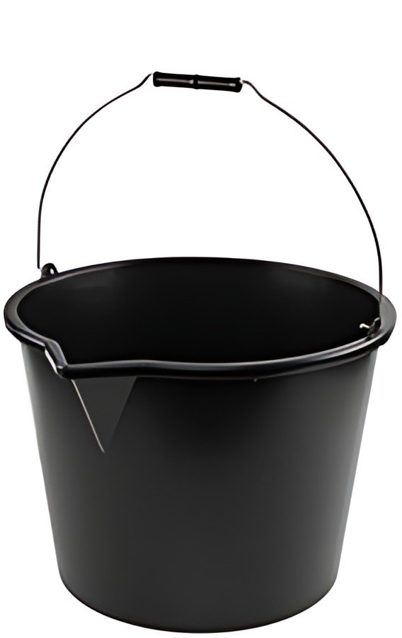 Bradas Seau avec bec verseur, 12 litres, PP, noir