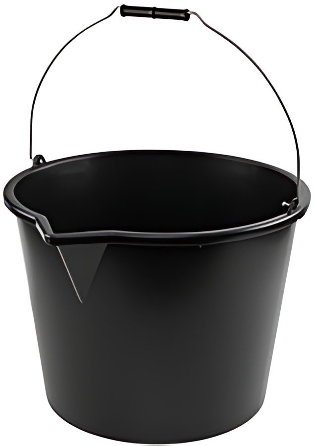 Bradas Seau avec bec verseur, 20 litres, PP, noir