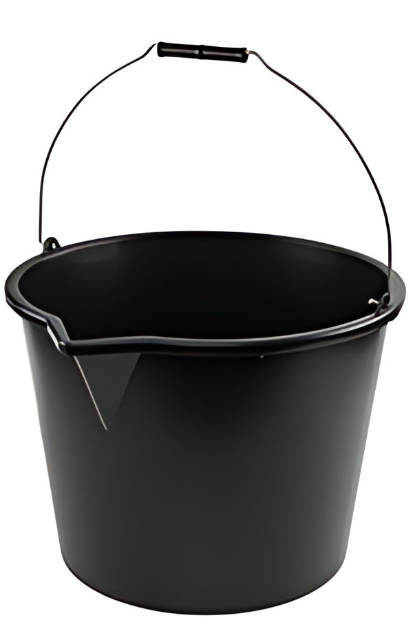 Bradas Seau avec bec verseur, 16 litres, PP, noir