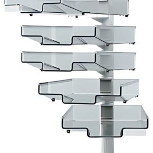 Hansa Colonne pivotante avec 5 bacs courrier, gris clair