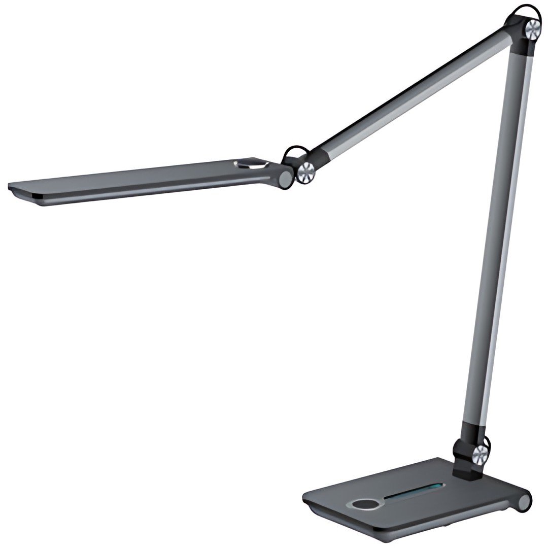 Hansa Lampe de bureau à LED "Wave", socle, gris métallique