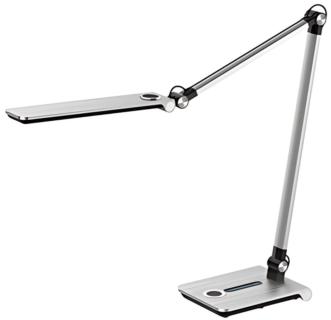 Hansa Lampe de bureau à LED "Wave", socle, argent brossé